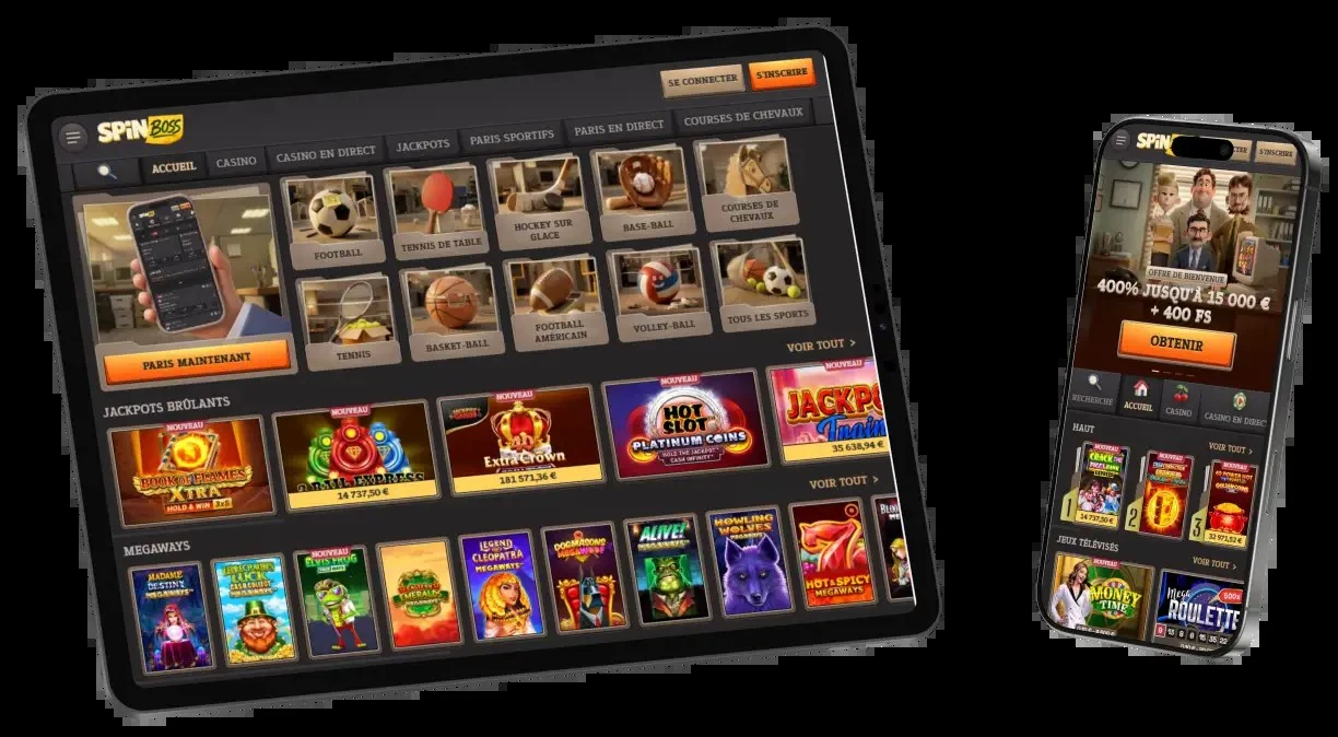 SpinBoss sur tablette et mobile